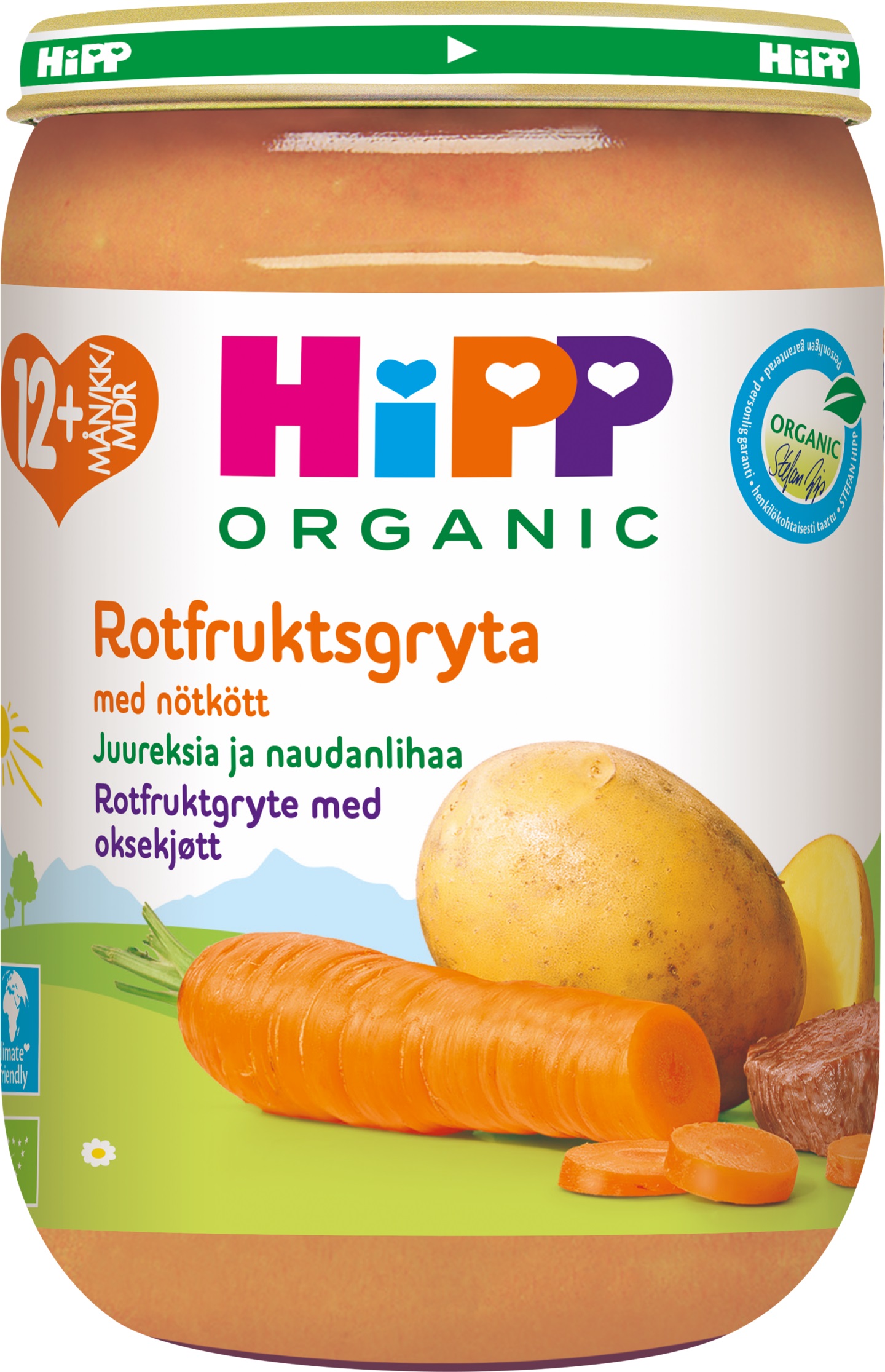 HIPP vihanneksia & naudanlihaa 12kk 220g luomu 